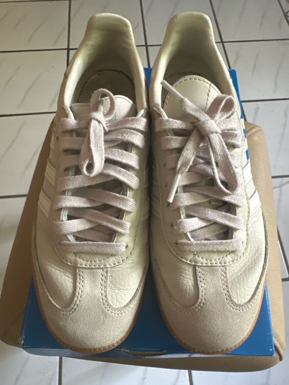 Adidas Samba OG Aluminum Gum Women’s Size 7 – Cream Leather, Gum Sole - Picture 8 of 12